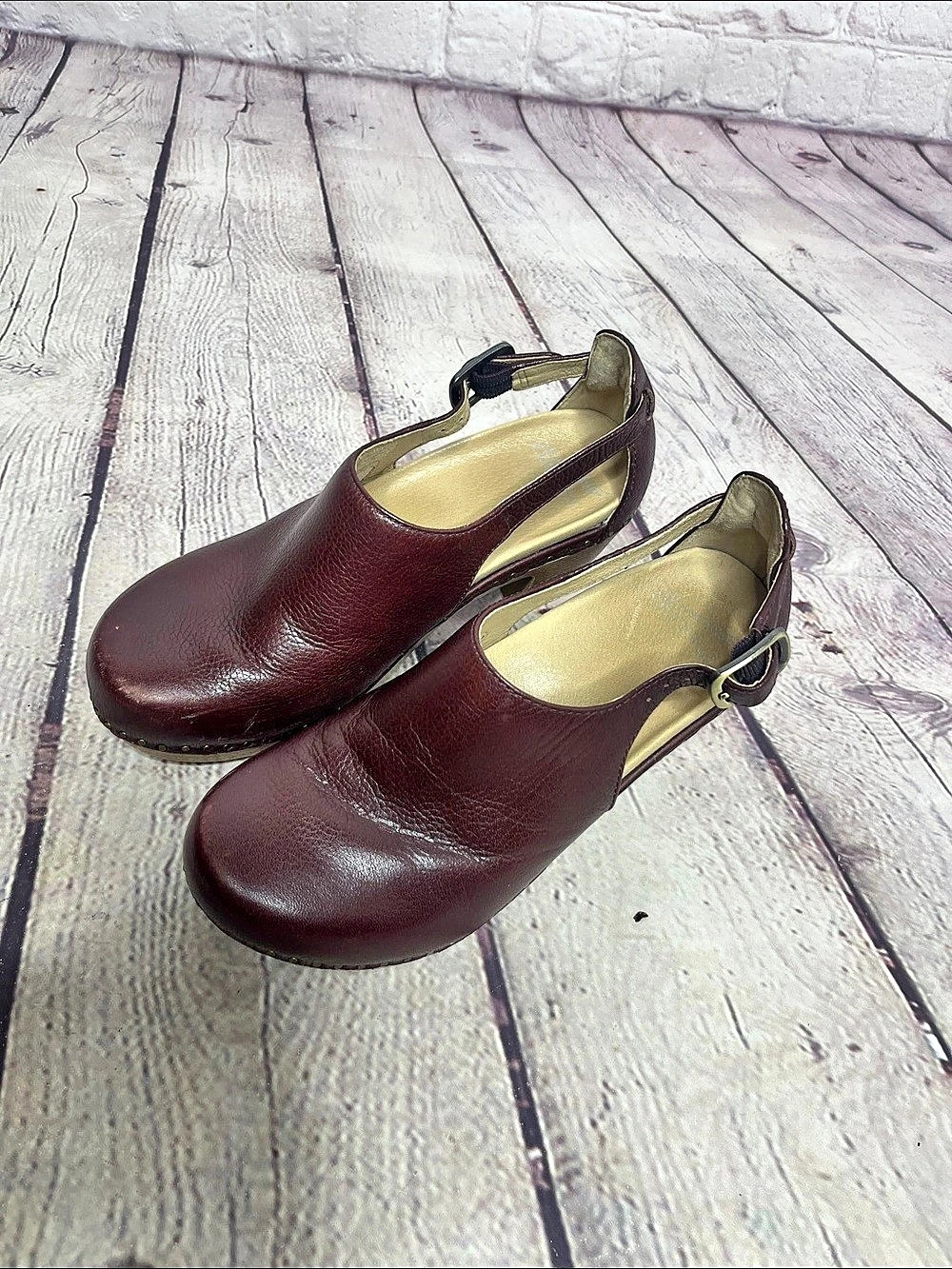 Dansko Leather Clogs in Cordovan Milled Brown